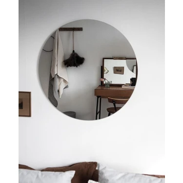 Effe Yapı Dekor 90 cm Yuvarlak Ayna Çerçevesiz Kaliteli Flotal Ayna Modern