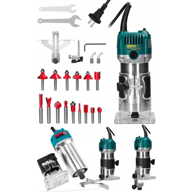 Staxx Power 3500 Watt Mini Freze Formika Traşlama Makinesi 6mm Pens (Devir Ayarsız) + 12 Parça