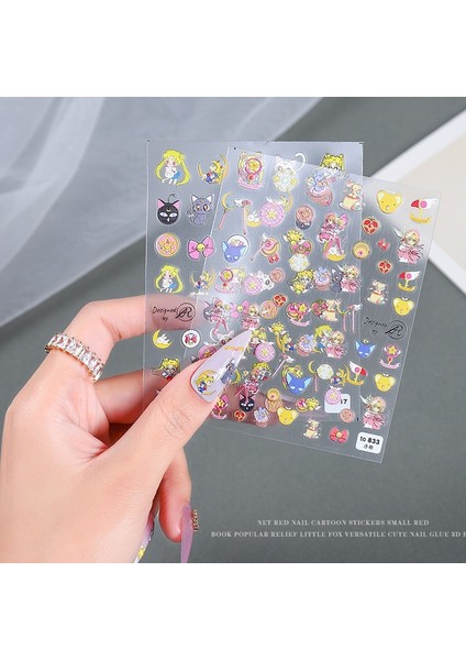 3D Rölyef Sihirli Güzellik Kız Desen Kendinden Yapışkanlı Çıkartma Tasarım Nail Art Çıkartmalar Dekorasyon (Yurt Dışından)