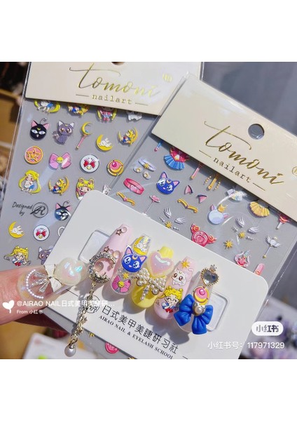 3D Rölyef Sihirli Güzellik Kız Desen Kendinden Yapışkanlı Çıkartma Tasarım Nail Art Çıkartmalar Dekorasyon (Yurt Dışından) modelleri