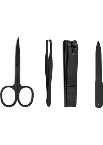 4 Adet/takım Tırnak Makası Seti Paslanmaz Çelik Siyah Ayak Tırnaklarını Pense Çok Fonksiyonlu Pedikür Makas Cımbız Manikür Seti Seti Araçları (Yurt Dışından) fırsatları