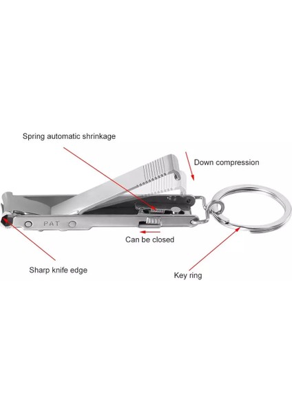 Çelik Ultra-Ince Katlanabilir El Ayak Tırnak Makası Kesici Anahtarlık Kesici Giyotin Gümüş Alet Anahtarlık (Yurt Dışından) fırsatları