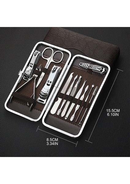 E8BB Manikür Seti Tırnak Makası Seti Lüks Manikür 12 In 1 Profesyonel Pedikür Seti Erkekler Için Bakım Seti Hediye Erkekler Tırnak Bakımı (Yurt Dışından)