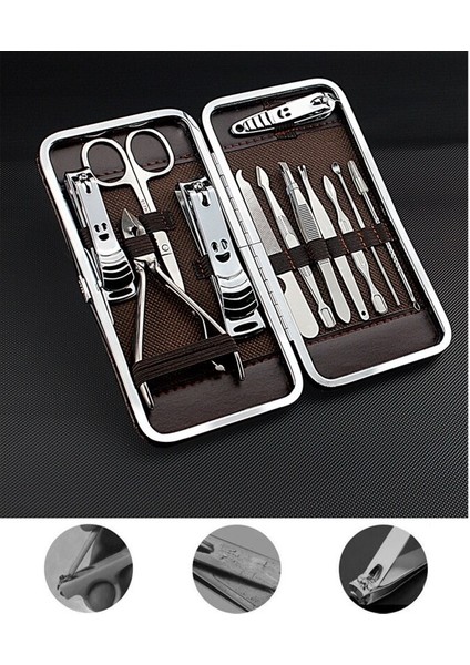 E8BB Manikür Seti Tırnak Makası Seti Lüks Manikür 12 In 1 Profesyonel Pedikür Seti Erkekler Için Bakım Seti Hediye Erkekler Tırnak Bakımı (Yurt Dışından) fiyatları