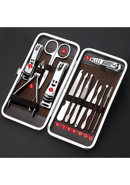 E8BB Manikür Seti Tırnak Makası Seti Lüks Manikür 12 In 1 Profesyonel Pedikür Seti Erkekler Için Bakım Seti Hediye Erkekler Tırnak Bakımı (Yurt Dışından) modelleri