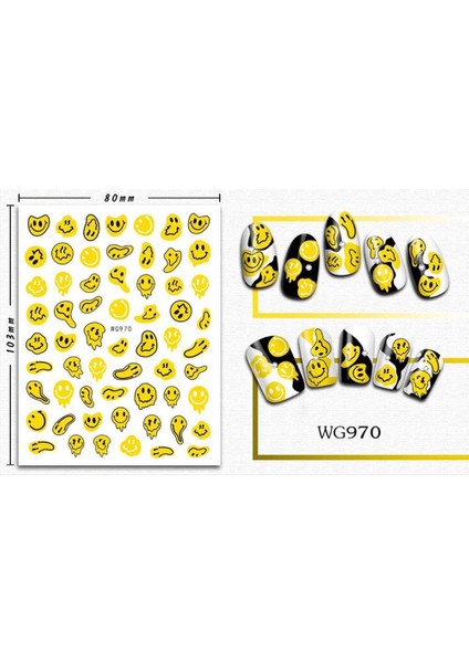 3D Gülümseme Nail Art Etiketler Tırnak Çıkartmaları Çivi Trippy Gülen Yüz Kendinden Yapışkanlı Manikür Japon Tasarım Dıy Mutlu Aksesuarları (Yurt Dışından) fırsatları
