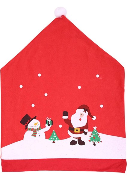 Adet Noel Baba Noel Sandalyeleri Kapak Kapağı Dokunmamış Yemek Masası Kırmızı Şapka Sandalye Arka Kapakları Noel Noel Süslemeleri Ev Için (Yurt Dışından)