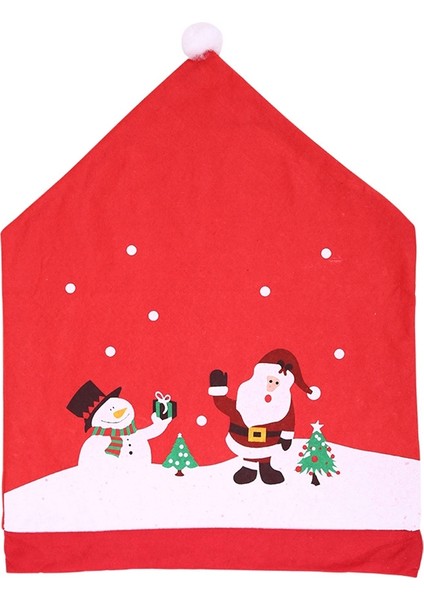 Adet Noel Baba Noel Sandalyeleri Kapak Kapağı Dokunmamış Yemek Masası Kırmızı Şapka Sandalye Arka Kapakları Noel Noel Süslemeleri Ev Için (Yurt Dışından)