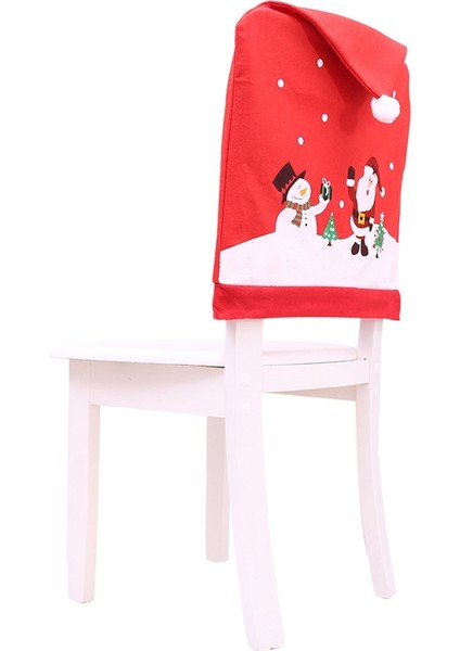 Adet Noel Baba Noel Sandalyeleri Kapak Kapağı Dokunmamış Yemek Masası Kırmızı Şapka Sandalye Arka Kapakları Noel Noel Süslemeleri Ev Için (Yurt Dışından)