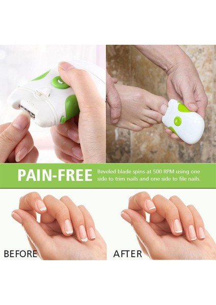 Elektrikli Tırnak Makası ve Tırnak Törpüsü Elektronik Manikür Pedikür Aracı Tırnak Makası Yeşil Renk Kız Erkek Hediyeler Için (Yurt Dışından) fırsatları