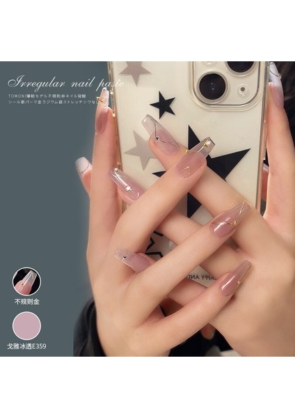 Lazer Yaldız Düzensiz Çizgi Desen Nail Art Süslemeleri Altın Manikür Tırnak Su Geçirmez Çıkartmalar Lehçe Çıkartmalar (Yurt Dışından) modelleri