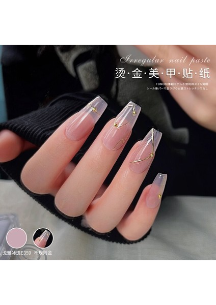 Lazer Yaldız Düzensiz Çizgi Desen Nail Art Süslemeleri Altın Manikür Tırnak Su Geçirmez Çıkartmalar Lehçe Çıkartmalar (Yurt Dışından) fırsatları