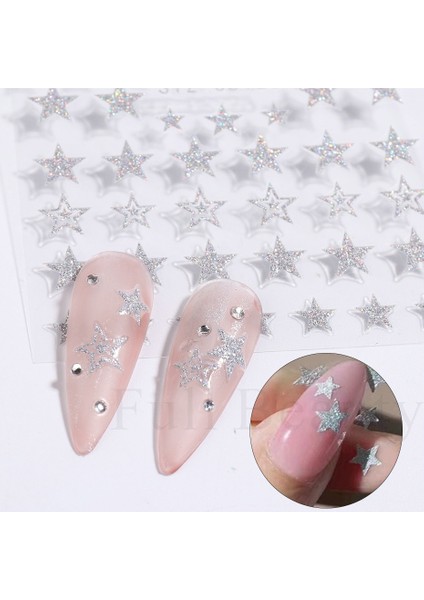 3D Gümüş Parıltılı Tırnak Çıkartmalar Papyon Ayı Holografik Manikür Kaydırıcılar Çiçek Yaprak Yıldız Kendinden Yapışkanlı Tırnak Çıkartmaları PPSTZ-CS127 (Yurt Dışından) fırsatları