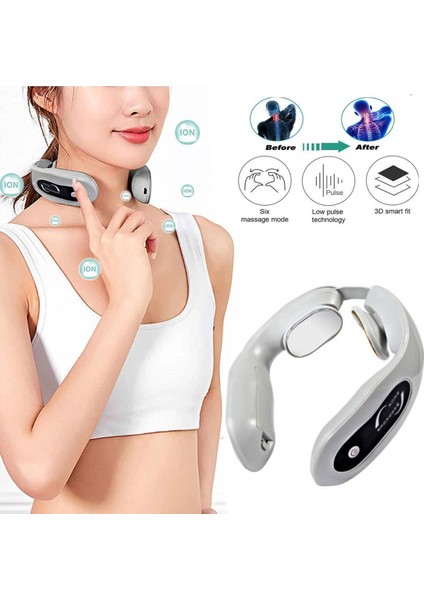 Akıllı Elektrikli Boyun Masajı Omuz Vücut Masajı Rölyef Aracı Terapi Darbe Bakımı Sağlık Ağrısı Manyetik Frekans Düşük E3W0 (Yurt Dışından)