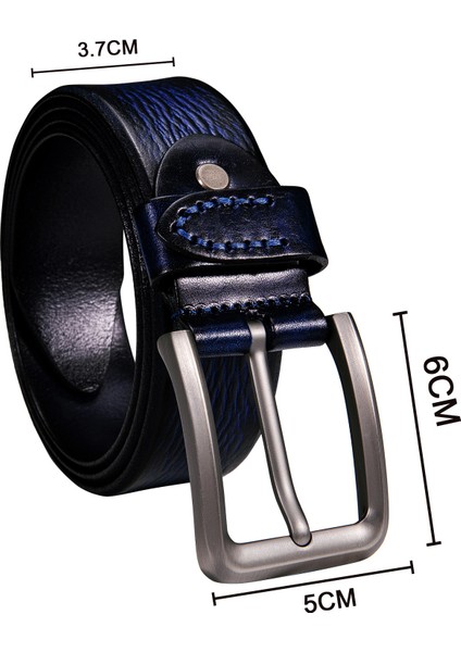 Hakiki Deri Erkek Pin Kemer Vintage MEN39S Kot Kemer Moda Mavi Kahve Inek Derisi Pin Tokalı Kemer Yüksek Kaliteli Dibangu (Yurt Dışından)