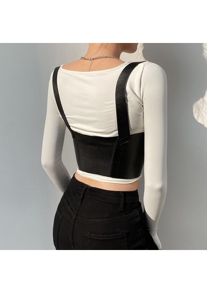 Moda Kuşak Ayarlanabilir Toka Siyah Pu Deri Kemer Bayanlar Büstiyer Kız Punk Sokak Bel Korse Şekillendirici Aksesuarları (Yurt Dışından) indirimleri