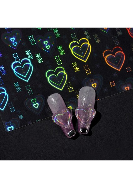1 Adet Aşk Kalp Tasarım 3D Tırnak Etiket Sevgililer Günü Için Holografik Aşk Kalp Kendinden Yapışkanlı Kaymak Çıkartmaları Manikür Dekorasyon (Yurt Dışından) modelleri