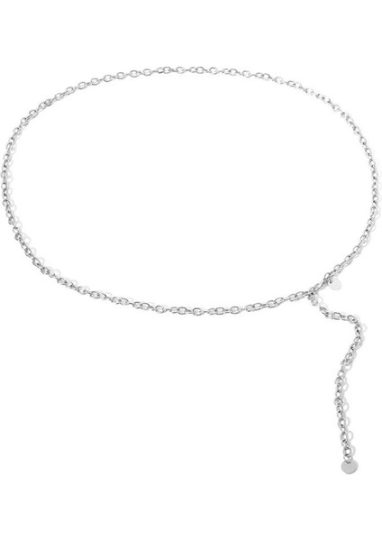 Kadın Ince Zincir Kadın Altın Gümüş Bel Vücut Küçük Elbise Zincir Kemer Bayanlar Püskül Payetler Metal Kemer Ketting Riem W3 (Yurt Dışından)