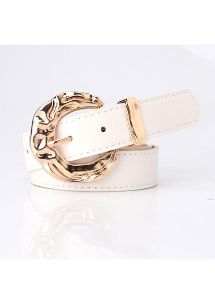 Kadın Moda Büyük Halka Daire Metal Tokalı Kemer Vahşi Kemer Bayanlar Eğlence Elbise Kot Için Geniş Deri Sapanlar Kemerler (Yurt Dışından)