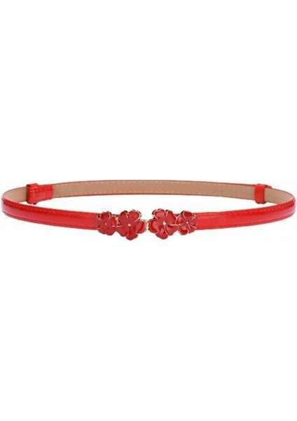 Suni Deri Skinny Riem Vrouwen Verstelbare Insert Gesp Bloem Dekor Fijne Riem Jurk Aksesuarları Tailleband (Yurt Dışından) fiyatları