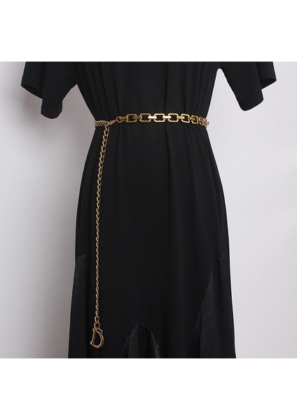 Vintage Altın Bel Zincir Kemer Aksesuarları Kadın Süslemeleri D Mektup Zincir Kemer Pantolon Elbise Etek Metal Moda ile Kadınlar Için (Yurt Dışından) fiyatları