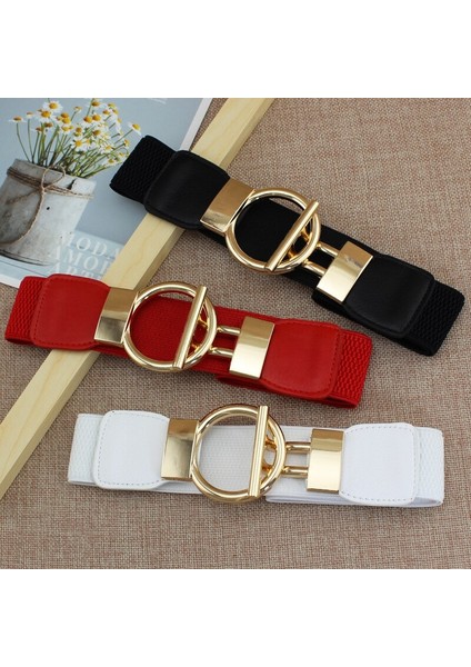 Richkeda Winkel Mode Jurk Riemen Voor Vrouwen Eenvoudige Taille Elastische Dames Band Ronde Gesp Decoratie Jas Trui Party Riem (Yurt Dışından) modelleri