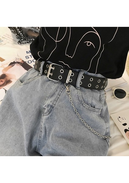 Yeni Tasarım Ayrılabilir Bel Kemeri Zinciri Punk Hip-Hop Trendy Kadın Kemerler Bayan Moda Gümüş Pin Toka Deri Kemer Kot (Yurt Dışından) modelleri