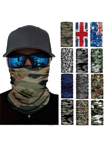 Taktik Askeri Eşarp Erkekler Dikişsiz Bandana Kamuflaj Bisiklet Yüz Maskesi Boyun Körüğü Kadın Kafa Bandı Balaclava Tüp Yüz Kalkanı (Yurt Dışından)