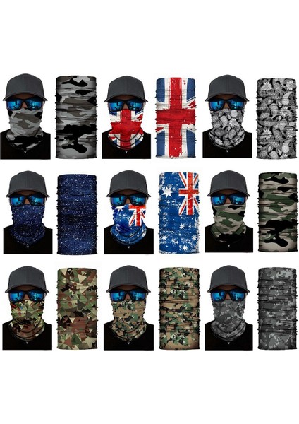 Taktik Askeri Eşarp Erkekler Dikişsiz Bandana Kamuflaj Bisiklet Yüz Maskesi Boyun Körüğü Kadın Kafa Bandı Balaclava Tüp Yüz Kalkanı (Yurt Dışından)