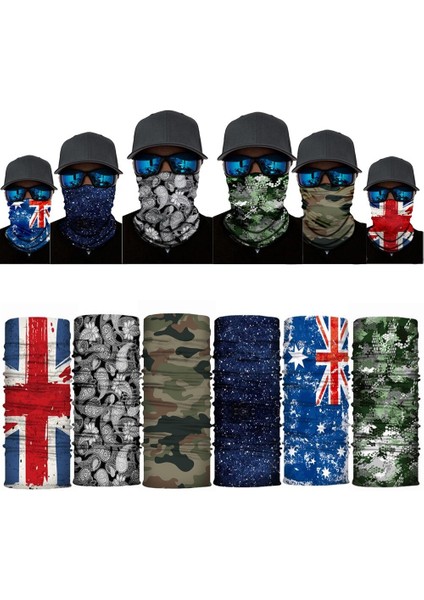 Taktik Askeri Eşarp Erkekler Dikişsiz Bandana Kamuflaj Bisiklet Yüz Maskesi Boyun Körüğü Kadın Kafa Bandı Balaclava Tüp Yüz Kalkanı (Yurt Dışından)