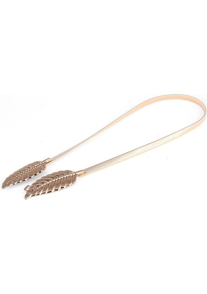 Kadın Metal Vintage Kemer Yaprağı Moda Şık Altın/gümüş Yapraklar Tasarım Zincirler Bayan Metal Elastik Zincir Elbise Bel Dekorasyon (Yurt Dışından) fırsatları