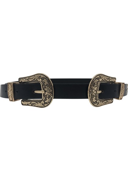Nieuwe Modu Vrouwen Bayan Moda Vintage Metalen Boho Lederen Dubbele Gesp Taille Riem Tailleband (Yurt Dışından) fırsatları