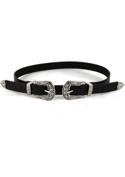 Nieuwe Modu Vrouwen Bayan Moda Vintage Metalen Boho Lederen Dubbele Gesp Taille Riem Tailleband (Yurt Dışından) indirimleri