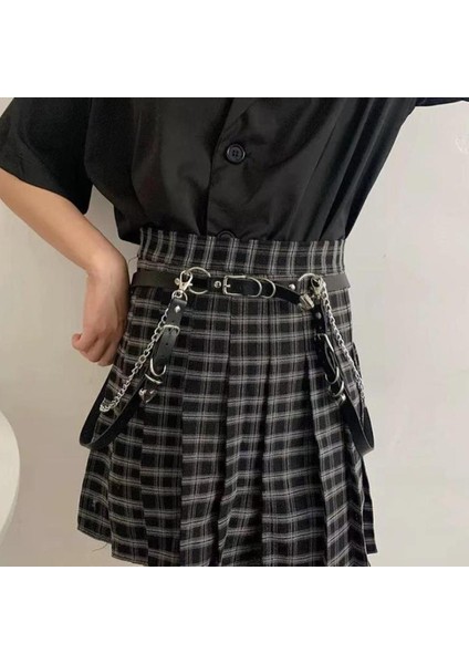 Loveshopping * Kadın Gotik Bel Kemeri Suni Deri Sapanlar Zincir Punk Gerdanlık Bacak Yüzük Takı (Yurt Dışından)