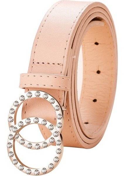 2020 Yeni Moda Kadın Kemeri Elmas Çivili Snap Düğmesi Basit Moda Dekoratif Kot Çift Halka Tokalı Kemer (Yurt Dışından) fırsatları