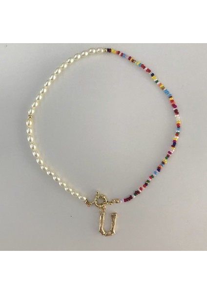 Kadınlar Için Simüle Inci Kolye Bildirimi Takı Adı Altın Renk Bambu Ingilizce Ilk Harf Kolye Geçiş Chian (Yurt Dışından) fırsatları