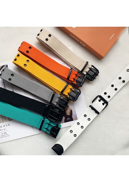 Basit Stil Katı Geniş Kemer Kanvas Web Çift Grommet Delik Tokalı Kemer Kadın Erkek Sıcak Bel Kemeri Kemerler Kadın Erkek Kot (Yurt Dışından) fiyatları