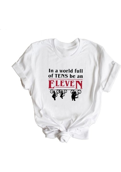 Onlarca Dolu Bir Dünyada Onbir Olabilir T Shirt Kadın Yaz Pamuk Stranger Şeyler Tshirt Mektup Baskılı Grafikli Tişört (Yurt Dışından)