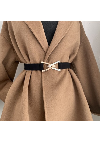 2022 Nieuwe Vrouwen Riemen Mode Metalik Driehoek Gesp Decoratie Riem Dames Elastische Canvas Tailleband Voor Trouwjurk Overjas (Yurt Dışından) modelleri
