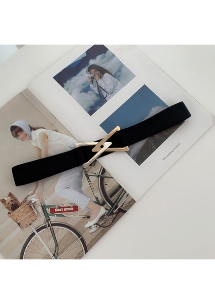 2022 Nieuwe Vrouwen Riemen Mode Metalik Driehoek Gesp Decoratie Riem Dames Elastische Canvas Tailleband Voor Trouwjurk Overjas (Yurt Dışından) fırsatları