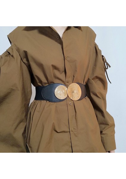 2022 Hoge Kwaliteit Elastische Brede Metalen Gesp Riem Dames Pak Jas Jurk Mode Riemen Voor Vrouwen Luxe Tasarımcı Merk Kırmızı Korse (Yurt Dışından) fiyatları