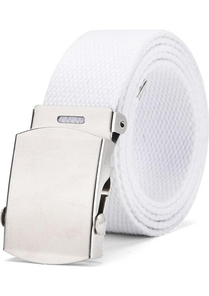 Klasik Askeri Toka Kanvas Kemer Erkek ve Kadın Kemer Gençlik Pantolon Düz Örgü Askeri Taktik Dokuma Kemer 3.0 cm Genişlik (Yurt Dışından)