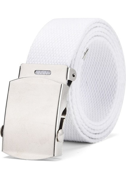 Klasik Askeri Toka Kanvas Kemer Erkek ve Kadın Kemer Gençlik Pantolon Düz Örgü Askeri Taktik Dokuma Kemer 3.0 cm Genişlik (Yurt Dışından)