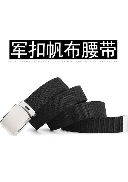 Klasik Askeri Toka Kanvas Kemer Erkek ve Kadın Kemer Gençlik Pantolon Düz Örgü Askeri Taktik Dokuma Kemer 3.0 cm Genişlik (Yurt Dışından)