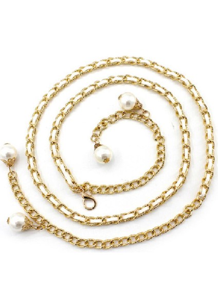 1 Adet 120 cm Kadın Moda Kemer Zarif Bel Dar Alaşım Kuşak? Zincir Trendy Vintage Hollow Kemer Zinciri Düz Renk Kemer (Yurt Dışından)