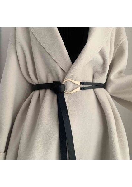 Goud U Vorm Gesp Riem Vrouwen Pu Lederen Riem Zwarte Knoop Lange Wiastband Voor Vrouwelijke Jas Aksesuarları (Yurt Dışından) modelleri