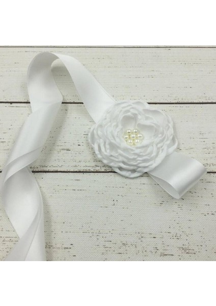 Prenses Çiçek Kemer Inci Elbise Kemerleri Kadınlar Için Yetişkin Bayan Kız Kemer Çiçek Hairband Hamile Kadınlar Fotoğraf Aksesuarları Sahne (Yurt Dışından)