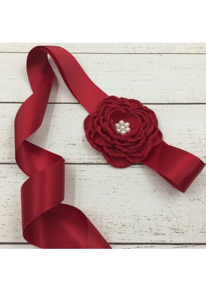 Prenses Çiçek Kemer Inci Elbise Kemerleri Kadınlar Için Yetişkin Bayan Kız Kemer Çiçek Hairband Hamile Kadınlar Fotoğraf Aksesuarları Sahne (Yurt Dışından) fiyatları
