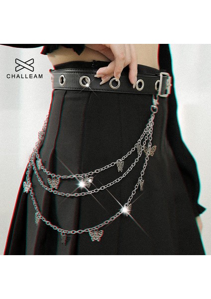 Unisex Punk Rock Zinciri Pantolon Kelebek Üç Katmanlar Metal Kadın Erkek Sokak Pantolon Jean Zinciri Moda Sevimli Anahtarlıklar 201 (Yurt Dışından) fırsatları