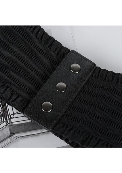 2022 Nieuwe Ontwerp Vrouwen Zwarte Elastische Brede Tailleband Pu Lederen Buikband Dames Tasarımcı Overjas Riem Voor Vrouwen (Yurt Dışından) fiyatları